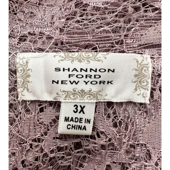 Shannon Ford Open Front Floral Lace Cardigan Women 3X Purple Crochet Fairy - Picture 5 of 10
